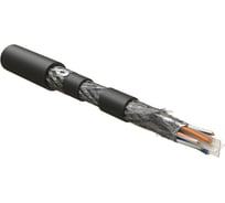 Кабель для сетей Hyperline industrial ethernet, категория 6, 4x2x23 awg, однопроволочные жилы (solid), f/utp, бронированный, lszh/ny, черный 444050