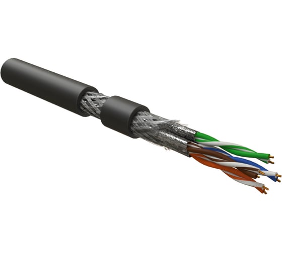 Кабель для сетей Hyperline industrial ethernet, категория 7a, 4x2x23 awg, многопроволочные жилы (patch), s/ftp, shf2, черный 444062