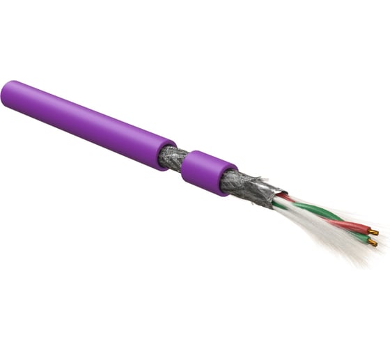 Кабель для шины Hyperline profibus-dp, 1x2x22 awg, многопроволочные жилы (patch), sf/utp, pu, фиолетовый 444091
