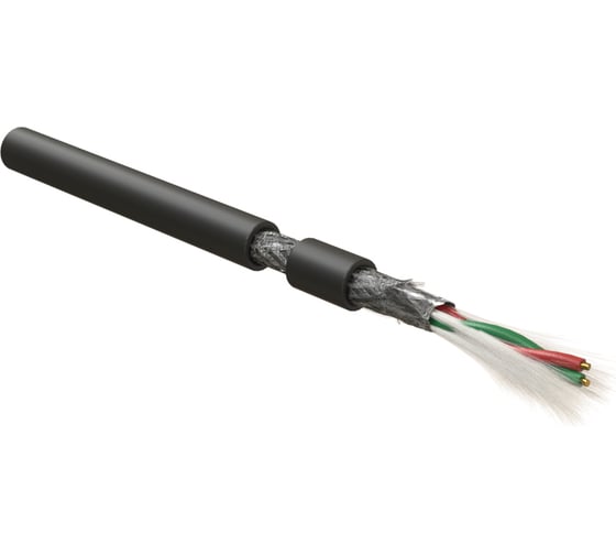 Кабель для шины Hyperline profibus-dp, 1x2x22 awg, однопроволочные жилы (solid), sf/utp, pe, черный 444086 1