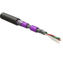 Кабель для шины Hyperline profibus-dp, 1x2x22 awg, однопроволочные жилы (solid), sf/utp, бронированный, pvc/pe, черный 444093