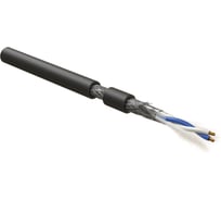 Кабель интерфейса Hyperline rs-485, экранированный sf/utp, 1 пара 24 awg, 1x2х0,61 мм, многопроволочные жилы (patch) 7x0.20 мм, pvc, -40c - +80c, черный 521158