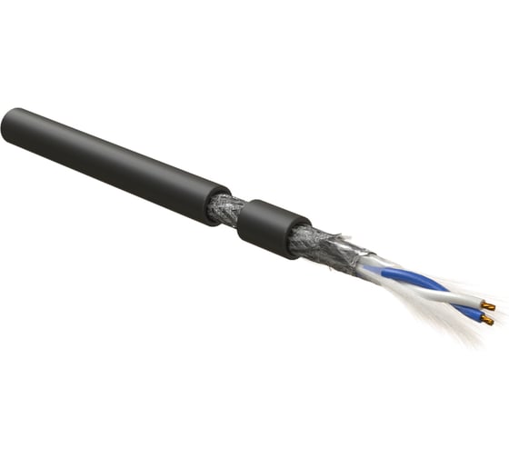 Кабель интерфейса Hyperline rs-485, экранированный sf/utp, 1 пара 24 awg, 1x2х0,61 мм, многопроволочные жилы (patch) 7x0.20 мм, pvc, -40c - +80c, черный 521158