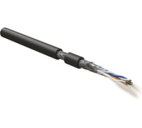 Кабель интерфейса Hyperline rs-485, экранированный sf/utp, 3 пары 24 awg, 3x2х0,61 мм, многопроволочные жилы (patch) 7x0.20 мм, pvc, -40c - +80c, черный 444099