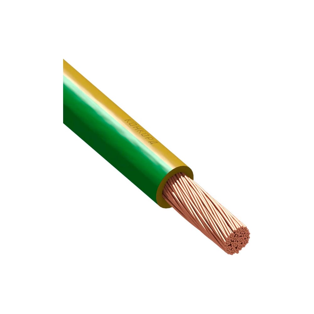 Провод Конкорд ООО ПуГВнг(А)-LS 1x10, желто-зеленый (100) 6753 ...
