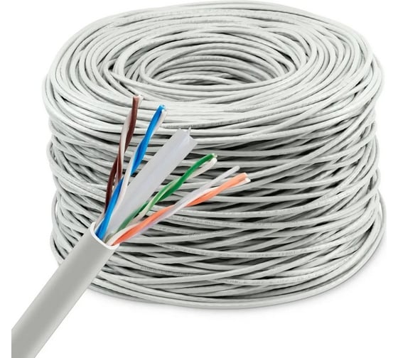 Кабель BURO сетевой BU-CCA-052-CAT6 UTP 4 пары cat6 solid 0.52мм CCA 305м серый 1626496 1