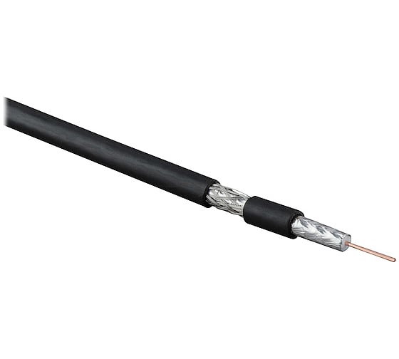 Кабель коаксиальный Hyperline COAX-RG6-LSZH-100 RG-6, 75 Ом (ТВ, SAT, CATV), жила - 18 AWG, внешний диаметр 6.9мм, LSZH (бухта 100 м) 49039