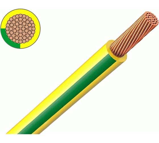 Провод iTOK пугвнг(а)-ls 1x4,0 гост желто-зеленый (100 метров) i-KPP-PUGVNG-LS-140-100-Y/G