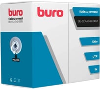 Кабель сетевой BURO UTP 4 пары cat5E solid 0.40мм CCA 100м серый 1886672