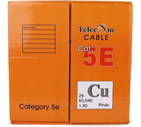 Кабель Telecom CU FTP 4 пары, категория 5e, внешний, бухта 305м FTP4-TC1000C5EN-CU-OS