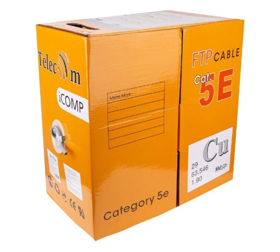 Кабель Telecom CU FTP пары категории 5e, 90м fluke test, бухта 305м SFTP4-TC1200C5EP-CU-IS