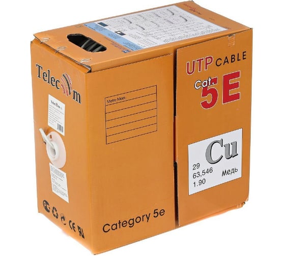Кабель Telecom CU PRO UTP 4 пары, категория 5e, d0,52mm, 305м UTP4-TC1000C5EP-CU-IS