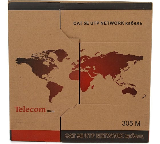 Кабель Telecom Ultra Base UTP 4 пары, категория 5е, бухта 305м, оранжевый p/n: TUS44048E-OR