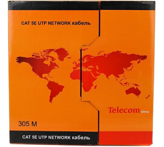 Кабель Telecom Ultra Base UTP 4 пары, категория 5е, медь, бухта 305м, 1000FT p/n: CU545