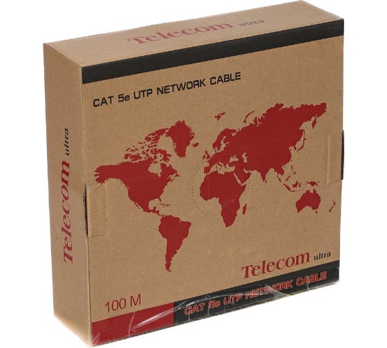 Кабель Telecom Ultra UTP 4 пары, категория 5е, бухта 100м, p/n: TUS44148E