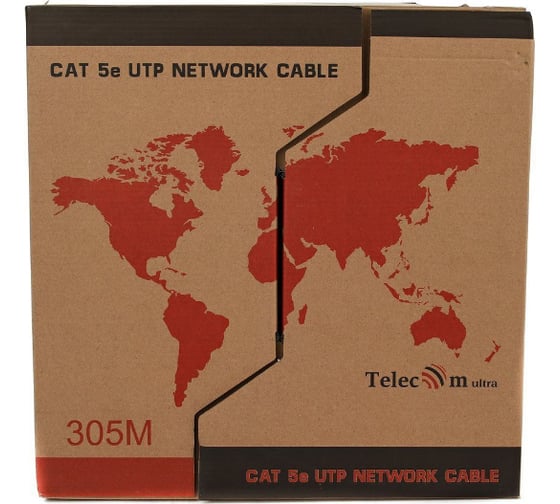 Кабель Telecom Ultra UTP категория 5е, многожильный, бухта 305м, TUM34702E/TUM34102E