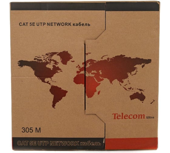 Кабель Telecom Ultra UTP категория 5е, многожильный, бухта 305м, синий TUM34702E-BL