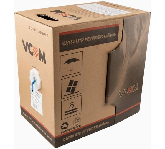 Кабель VCOM UTP 4 пары, категории 5е /бухта 305м/, синий p/n: VNC1100-BL