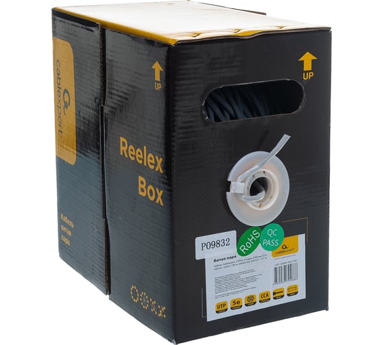 Кабель Cablexpert UTP5e, 4 пары, 0.48 мм, CCA, одножильный, 100 м, серый UPC-5004E-SOL/100
