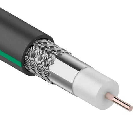 Кабель коаксиальный SAT 703 B, Cu/Al/Al, 75 процентов, 75 Ом, бухта 100м, черный (OUTDOOR) PROCONNECT 01-2436-1