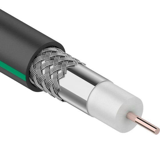 Коаксиальный кабель PROCONNECT SAT 703 B, Cu/Al/Al, 75%, 75 Ом, бухта 100м, черный OUTDOOR 01-2436-1 1