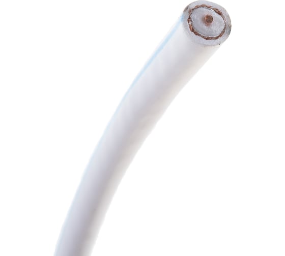 Коаксиальный кабель REXANT DG 113, Cu/Al/Cu, 75%, 75 Ом, бухта 100 м, белый 01-2471