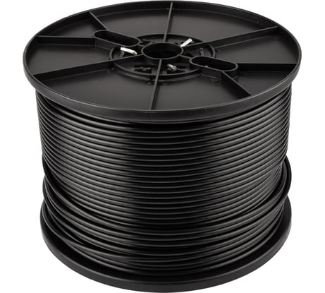 Коаксиальный кабель REXANT RG-6U 75 Ом CCS/Al/Al 64 процента бухта 305 м черный (OUTDOOR) 01-2204