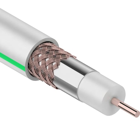 Коаксиальный кабель SAT 703B, 75 Ом, CCS/Al/Al, 75 процентов, бухта 20 м, белый PROCONNECT 01-2431-2-20