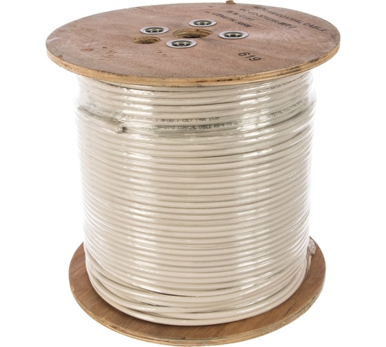 Коаксиальный кабель NETLAN RG-6, внутренний, PVC, белый, 305м EC-C2-32123A-WT-3