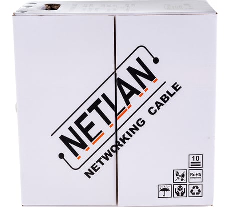 Кабель NETLAN U/UTP 4 пары, категория 5e, внутренний, PVC, серый, 305м EC-UU004-5E-PVC-GY