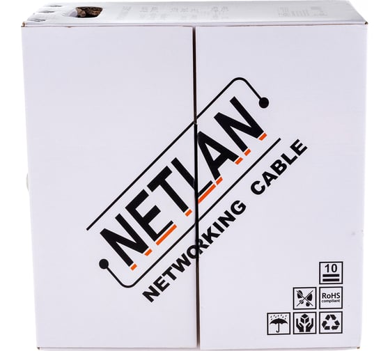 Кабель NETLAN U/UTP 4 пары, категория 5e, внутренний, PVC, серый, 305м EC-UU004-5E-PVC-GY 16198248