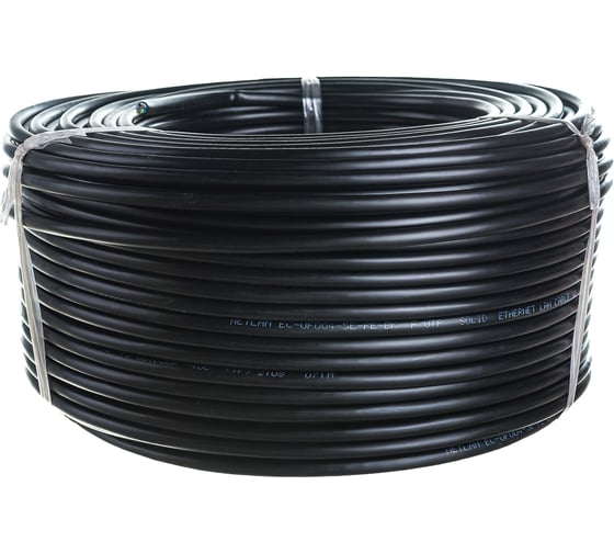 Кабель NETLAN F/UTP 4 пары, категория 5e, внешний, PE до -40C, черный, 100м EC-UF004-5E-PE-BK-1