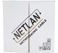 Кабель NETLAN U/UTP 4 пары, категория 5e, внутренний, PVC, серый, 305м CCA-UU004-5E-PVC-GY