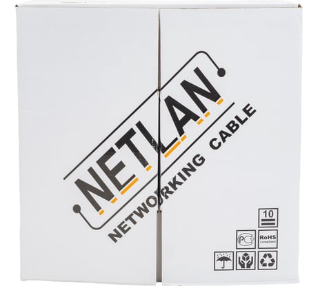 Кабель NETLAN U/UTP 4 пары, категория 5e, внутренний, PVC, серый, 305м CCA-UU004-5E-PVC-GY