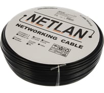 Кабель NETLAN U/UTP 4 пары, категория 5e, внешний, PE до -40C, черный, 100м EC-UU004-5E-PE-BK-1