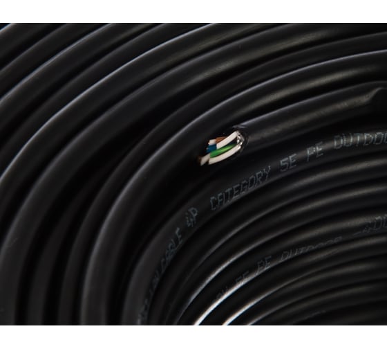Кабель NETLAN U/UTP 4 пары, категория 5e, внешний, PE до -40C, черный, 100м EC-UU004-5E-PE-BK-1