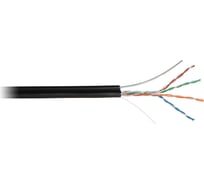 Кабель NETLAN U/UTP 4 пары, категория 5e, внешний, PE до -40C, с тросом, черный, 305м EC-UU004-5E-PE-SW-BK