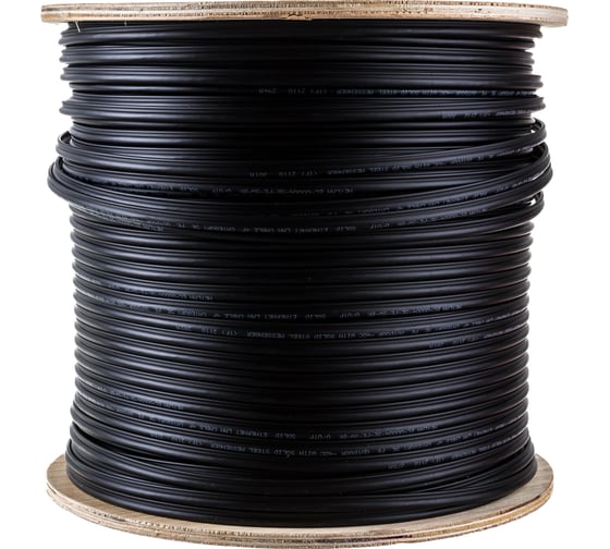 Кабель NETLAN U/UTP 4 пары, категория 5e, внешний, PE до -40C, с тросом, черный, 305м EC-UU004-5E-PE-SW-BK