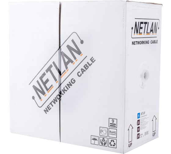 Кабель NETLAN F/UTP 4 пары, категория 5e, внутренний, PVC, серый, 305м EC-UF004-5E-PVC-GY