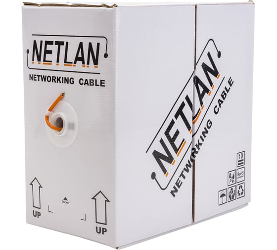 Кабель NETLAN U/UTP 4 пары, категория 5e, внутренний, LSZH, оранжевый, 305м EC-UU004-5E-LSZH-OR