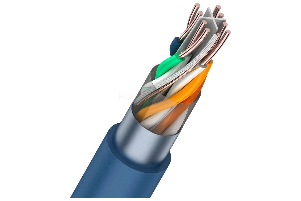 Кабель REXANT витая пара, FTP, 4PR, 23AWG, CAT6, бухта 305 м 01-0147