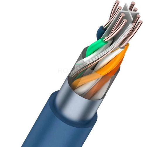 Кабель REXANT витая пара, FTP, 4PR, 23AWG, CAT6, бухта 305 м 01-0147
