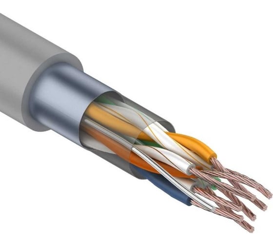 Кабель REXANT витая пара, FTP, 4PR, 24AWG, CAT5e, STRANDED, бухта 305 м 01-0145