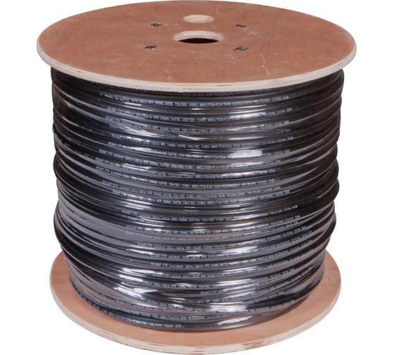 Кабель REXANT витая пара FTP 4PR 24AWG, CAT5e, наружный OUTDOOR + ТРОС1 бухта 305 м 01-0144
