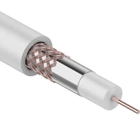 Коаксиальный кабель REXANT RG-59U+Cu 75 Ом, Cu/Al/Cu, 64%, бухта 305 м, белый 01-2651