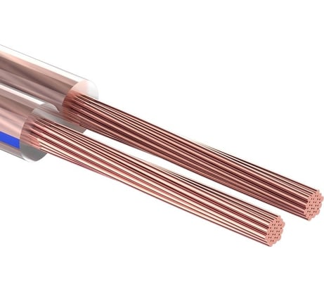Акустический кабель REXANT 2х0,75 мм2, прозрачный BLUELINE, бухта 100 м 01-6204-3