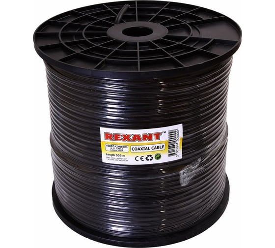Кабель REXANT ККСВ-П+2х0,5 мм бухта 305 м черный 01-4004