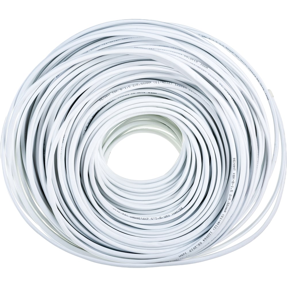 Кабель REXANT КВК-В-1,5+2x0,50 мм2 Cu/Cu белый бухта 200 м 01-4012 ...