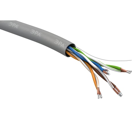 Кабель витая пара ЭРА U/UTP 4x2x24AWG Cat5e CCA PVC 305м SIMPLE 2/36 Б0044434