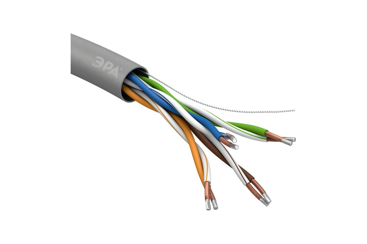 Кабель витая пара ЭРА U/UTP 4x2x25AWG Cat5e CCA PVC 305м SIMPLE 2/30  Б0044435